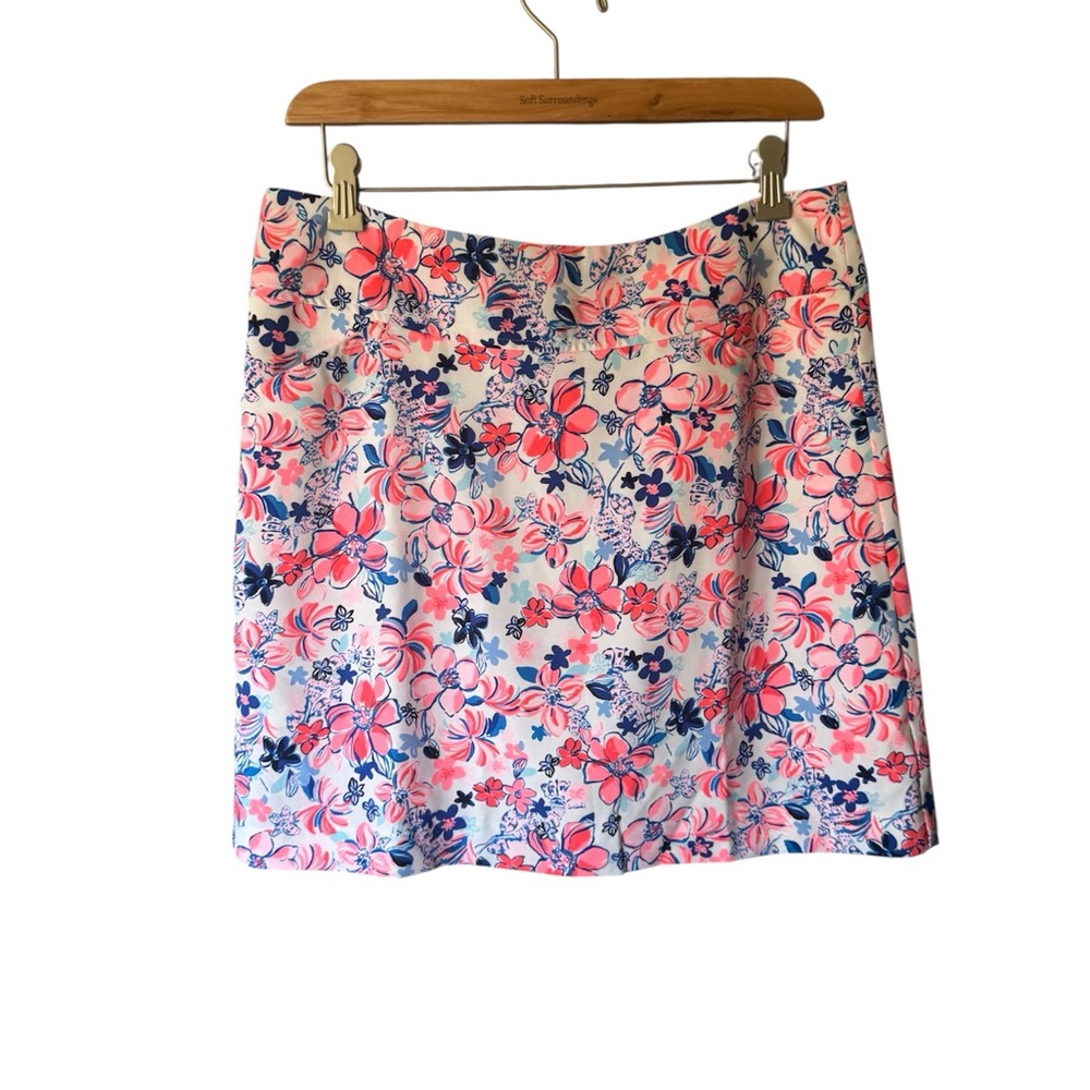 Lilly Pulitzer Pink and Blue Floral Mini Skirt